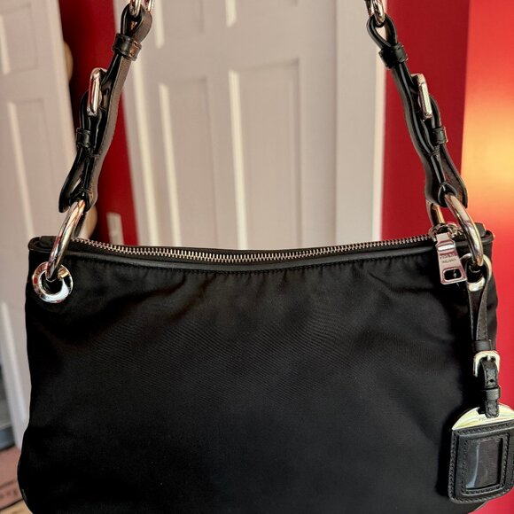 Authentic Prada Tessuto and Leather Shoulder Bag - Picture 3 of 12